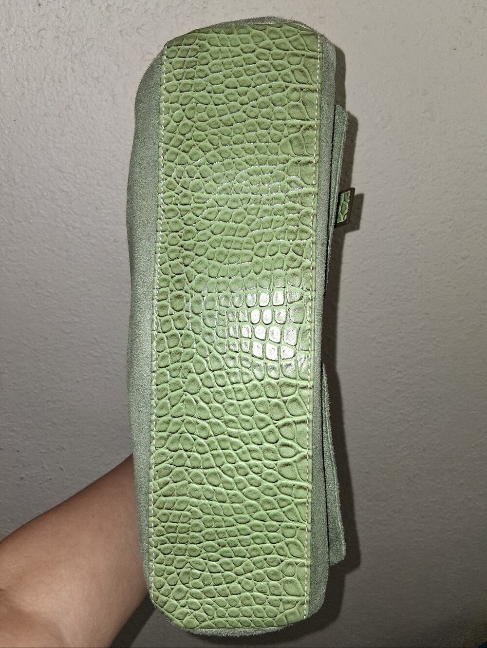 Green Faux Suede Shoulder Bag - Picture 6 of 7